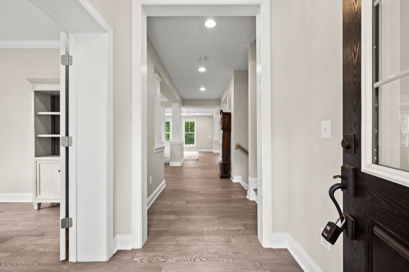 Front door opening onto the foyer and center hall