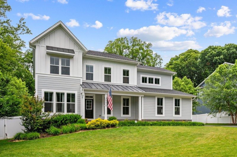 Front elevation and lawn