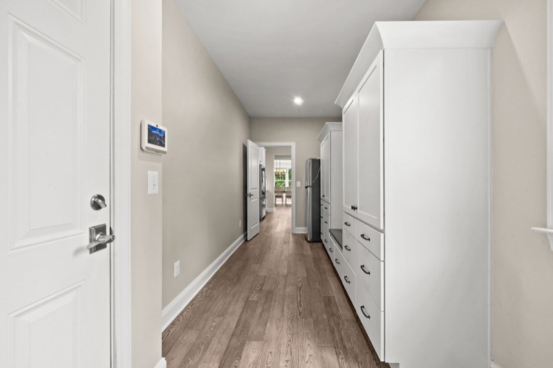 Mudroom hall with built-in cabinetry