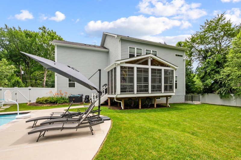 Rear of the house and screened porch